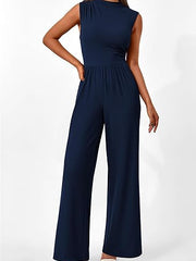 Jumpsuit Damen | Weites Bein & Tailliert – Dunkelblau