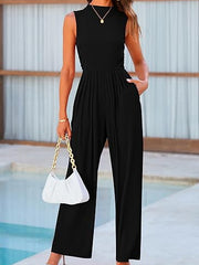 Jumpsuit Damen | Weites Bein & Tailliert – Schwarz