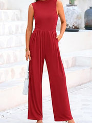 Jumpsuit Damen | Weites Bein & Tailliert – Rot