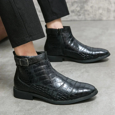 Elegante chelsea-stiefel aus leder für herren