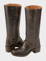 Theresa | Elegante Und Klassische Kniehohe Damenstiefel Im Reitstil – Dunkelbraun