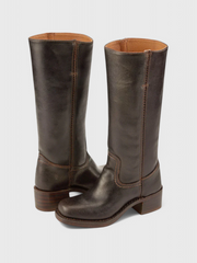 Kniehoher Schlupfstiefel - Jennifer – Dunkelbraun