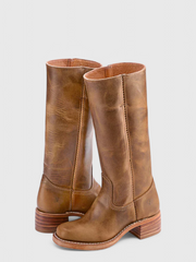 Kniehoher Schlupfstiefel - Jennifer – Hellbraun