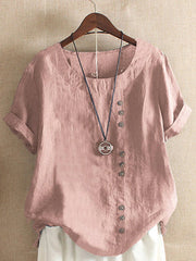Kurzarm Bluse Damen | Casual & Leicht – Rosa