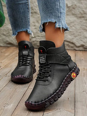 Handgefertigte Komfort Sneaker-Stiefel - Amara – Schwarz