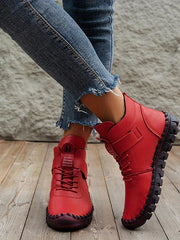 Handgefertigte Komfort Sneaker-Stiefel - Amara – Rot