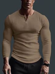 Langarmshirt Herren | Figurbetont & Moderner Look – Khaki