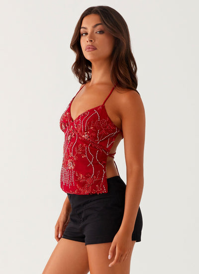 Sarah™ - Chandelier sequin backless top