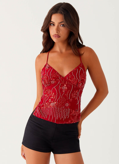 Sarah™ - Chandelier sequin backless top