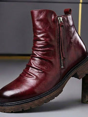 Matteo | Handgefertigte Italienische Lederstiefel Für Herren – Karmesinrot