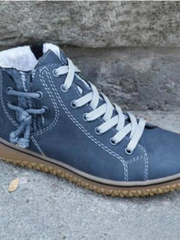 Lozenda - Elegante Lederstiefel im Vintage-Stil – Blau