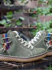 Lozenda - Elegante Lederstiefel im Vintage-Stil – Grün
