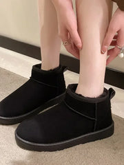 Lozenda - Stylische Stiefelette mit Fellfutter für Damen – Schwarz