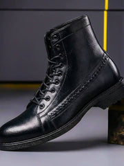 Sebastian | Stilvolle Herren-Echtlederstiefel aus Italienischem Premium-Leder – Obsidianschwarz
