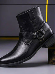 Alexander | Premium Echtlederstiefel Im Vintage-Stil Für Herren – Obsidianschwarz