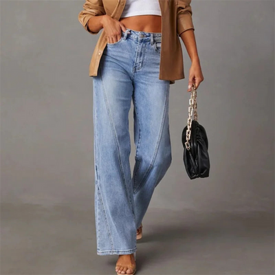 QUINTINA | WEITE JEANS MIT HOHER TAILLE