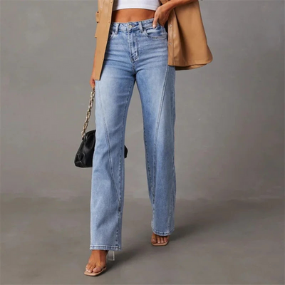 QUINTINA | WEITE JEANS MIT HOHER TAILLE