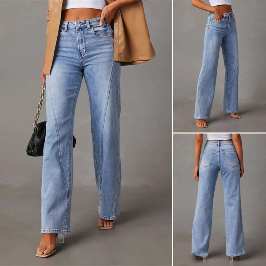 QUINTINA | WEITE JEANS MIT HOHER TAILLE