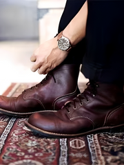 Hanzo - Traditionelle Herren-Schnürstiefel – Rot