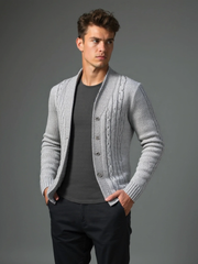 NOAH™ | ELEGANTER CARDIGAN FÜR HERREN – Hellgrau