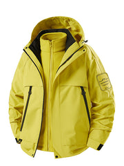 Herren multifunktionale Wasserfeste Softshell-Regenjacke mit abnehmbarer Fleece-Innenjacke Nord Taschen – Neongrün (Fleece 3-in-1)