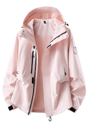 Herren wasserdichte Outdoorjacke mit abnehmbarer Fleece-Innenjacke Nord Taschen – Einzeljacke - Feuerwerksrosa
