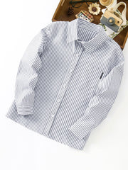 Damen Elegante gestreifte Bluse Drune – Dunkelgrau