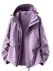 Herren wasserdichte Outdoorjacke mit abnehmbarer Fleece-Innenjacke Nord Taschen – Einzeljacke - Waxberry-Violett
