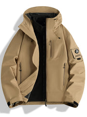 Herren Funktions-Softshelljacke mit abnehmbarem Fleece-Innenfutter Nord Taschen – Khaki
