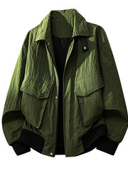 Herren Field-Bomberjacke mit Pattentaschen und Rippbündchen – Militärgrün