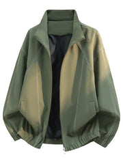 Herren Oversize-Leichtblouson mit Stehkragen und elastischem Saum – Militärgrau