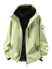 Herren Wasserdichte Softshell-Jacke mit Kapuze und atmungsaktiver Membran Nord Taschen – Apfelgrün [Fleece‑Innenjacke]