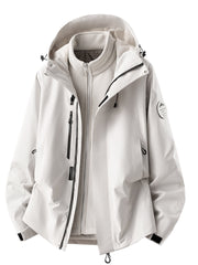 Herren wasserdichte Outdoorjacke mit abnehmbarer Fleece-Innenjacke Nord Taschen – Fleece-Innenjacke – Perlenweiß