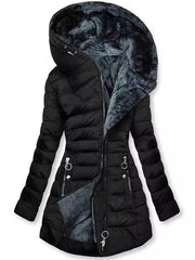 Veldrun | Damen Steppjacke mit Kapuze Winterjacke – Schwarz