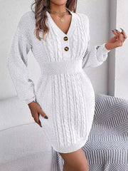 Mira | Damen Bodycon-Strickkleid modern & elegant – Weiß