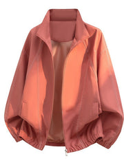 Herren Oversize-Leichtblouson mit Stehkragen und elastischem Saum – Rosa