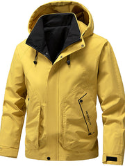 Herren Langarm-Hoodie-Jacke mit Taschen – Ingwer