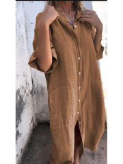 Valerie – Lässiges Damen Hemdblusenkleid – Braun