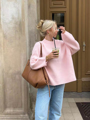 Caylin | Damen Pullover mit Rundhalsausschnitt und langen Ärmeln – Rosa