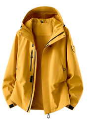 Herren wasserdichte Outdoorjacke mit abnehmbarer Fleece-Innenjacke Nord Taschen – Einzeljacke – Ahorngelb