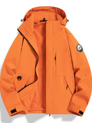 Damen Wasserfeste technische Kapuzenjacke mit verschweißten Nähten und verstellbaren Bündchen Nord Taschen – Oxidationsorange