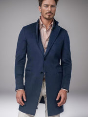 Herren Langer Unstrukturierter Leinen-Blazer mit Ein-Knopf-Verschluss und aufgesetzten Taschen Nord Taschen – N27 Tiefblau