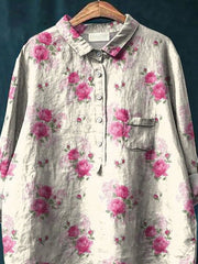 Anita Französische Vintage-Bluse Damen | Elegante Bluse – Drucken  7