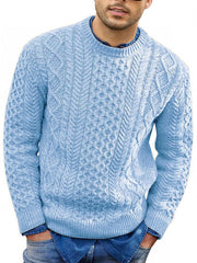 Emil | Herren Frühling Rundhals Strickpullover – Blau