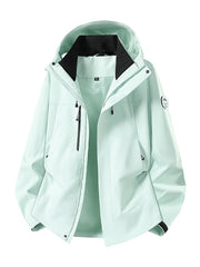 Herren wasserdichte Outdoorjacke mit abnehmbarer Fleece-Innenjacke Nord Taschen – Einzeljacke – Salznebelgrün