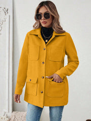 Damen Utility-Jacke mit praktischen Taschen – Gelb