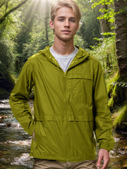 Herren Leichte atmungsaktive Outdoor-Windjacke mit Kapuze und Reißverschluss Nord Taschen – Hellgrün