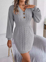 Mira | Damen Bodycon-Strickkleid modern & elegant – Grau