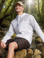 Herren Leichte atmungsaktive Outdoor-Windjacke mit Kapuze und Reißverschluss Nord Taschen – Weiß