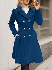 Damen Langarm-Mantel Longline mit Taschen – Dunkelblau